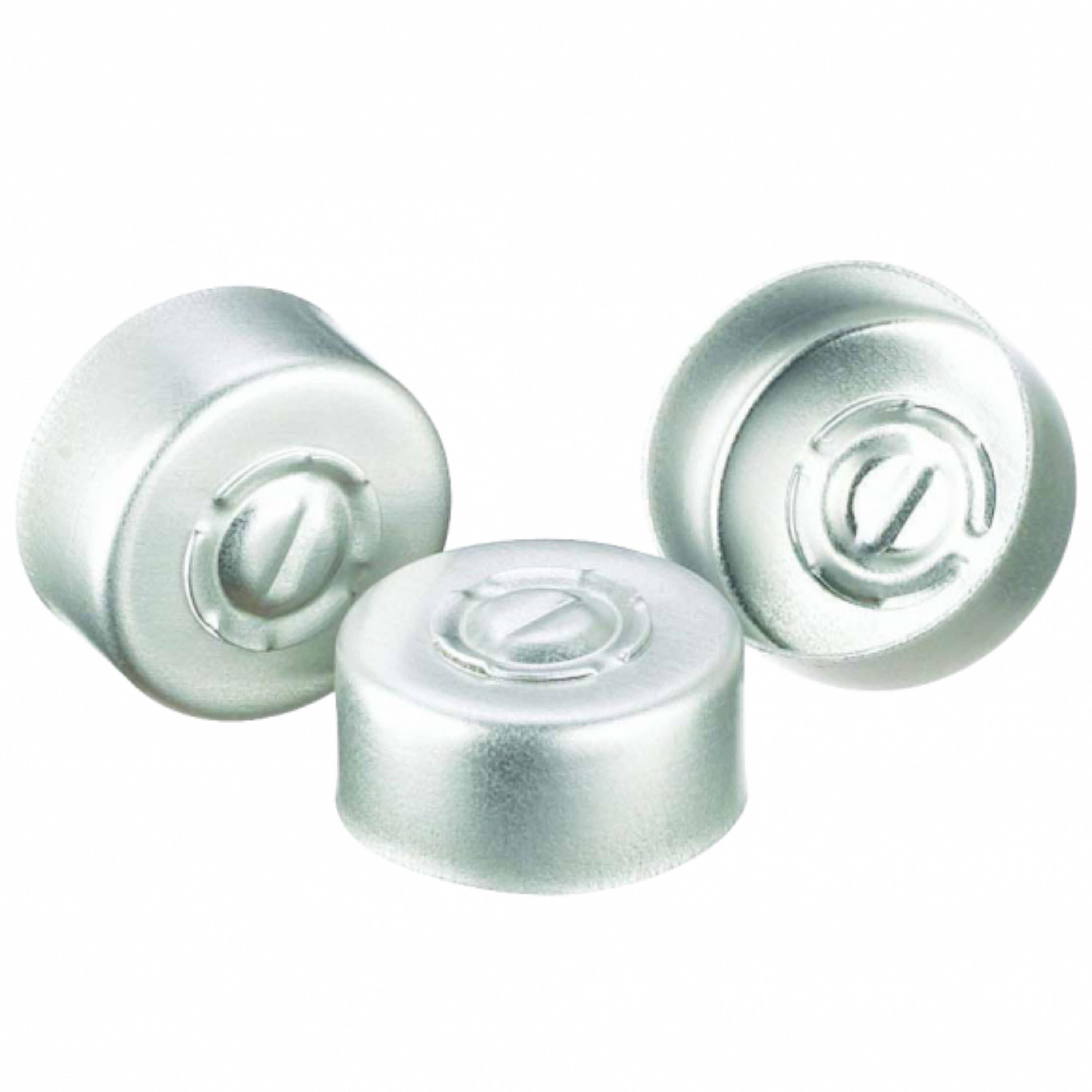 WHEATON® Unlined Aluminum Seal, 13mm, Natural, Center Disc Tear-Out