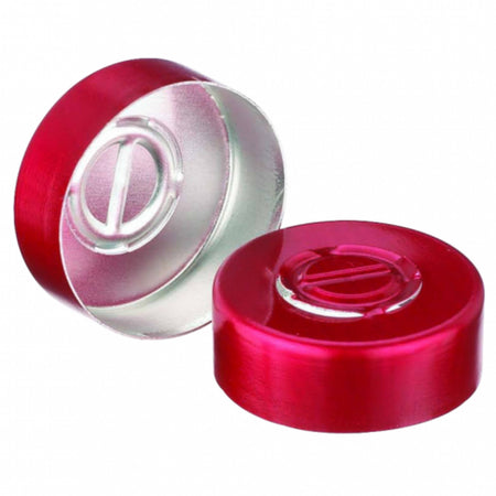 WHEATON® Unlined Aluminum Seal, 20mm, Red, Center Disc Tear-Out