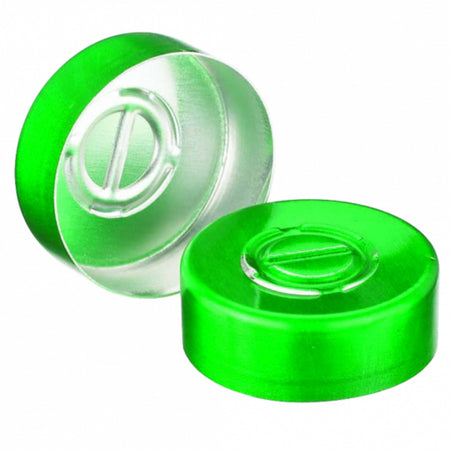 WHEATON® Unlined Aluminum Seal, 20mm, Green, Center Disc Tear-Out