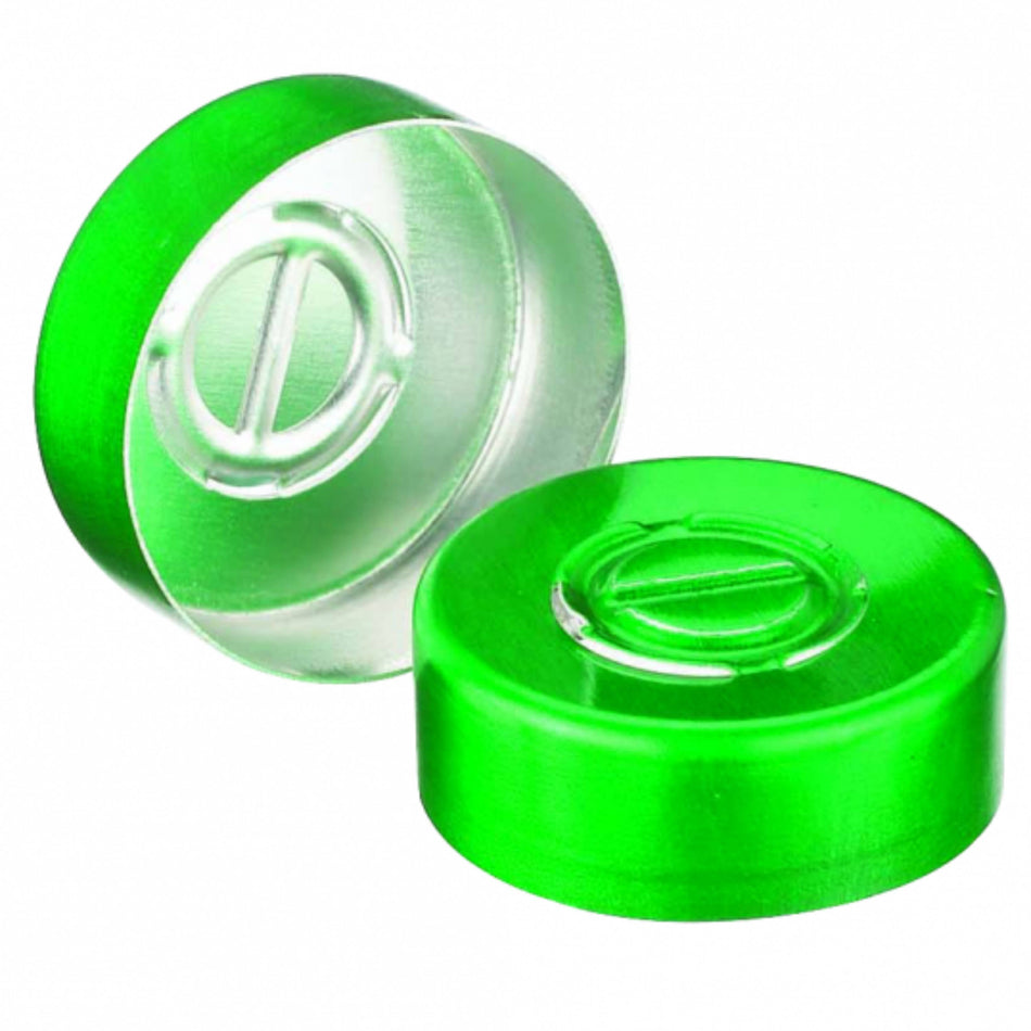 WHEATON® Unlined Aluminum Seal, 20mm, Green, Center Disc Tear-Out