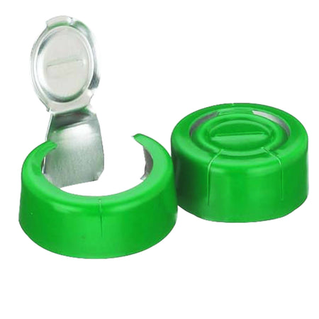 WHEATON® Unlined Aluminum Seal, 13mm, Green, Tear-Off