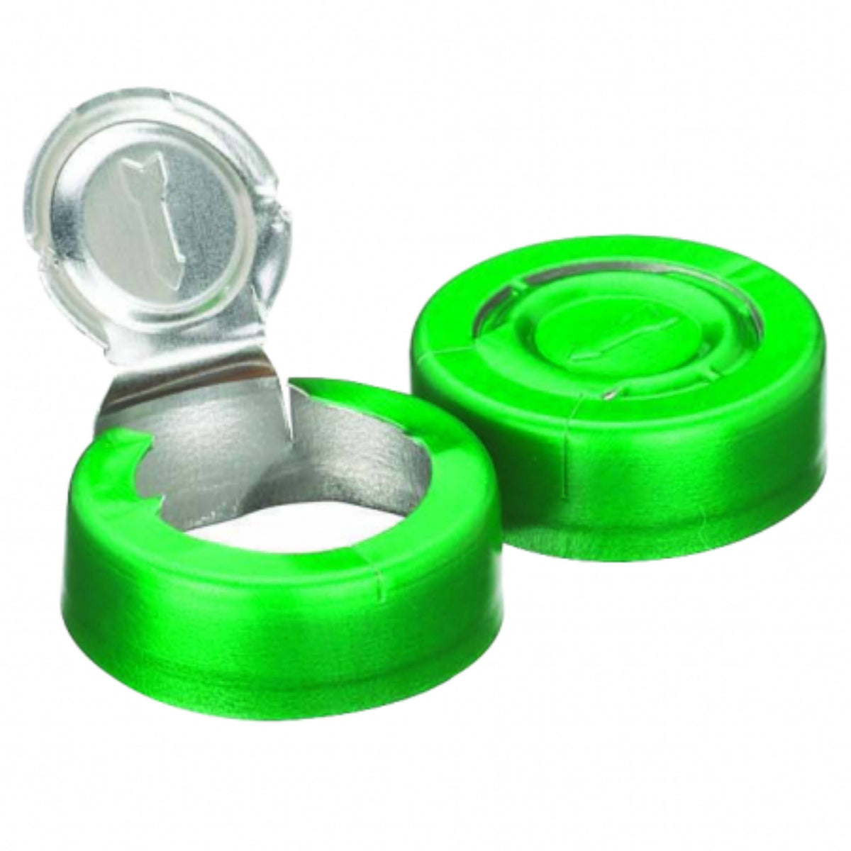 WHEATON® Unlined Aluminum Seal, 20mm, Green, Tear-Off