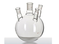 MSE PRO Slanted Four-Mouth Round Bottom Ball Bottle, Middle Grinding Mouth: 34/45, Side Mouth: 24/40, Front Mouth: 19/22, 3000mL
