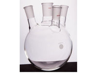 MSE PRO Slanted Four-Mouth Round Bottom Ball Bottle, Middle Grinding Mouth: 34/45, Side Grinding Mouth: 24/40, 5000mL