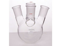 MSE PRO Slanted Four-Mouth Round Bottom Ball Bottle, Middle Grinding Mouth: 34/45, Side Grinding Mouth: 24/40, 500mL