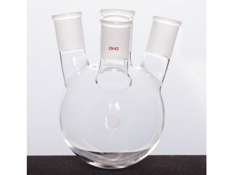 MSE PRO Slanted Four-Mouth Round Bottom Ball Bottle, Middle Grinding Mouth: 34/45, Side Grinding Mouth: 29/42, 1000mL