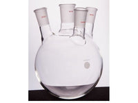 MSE PRO Slanted Four-Mouth Round Bottom Ball Bottle, Middle Grinding Mouth: 34/45, Side Grinding Mouth: 29/42, Front Grinding Mouth: 24/40, 5000mL