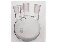 MSE PRO Slanted Four-Mouth Round Bottom Ball Bottle, Middle Grinding Mouth: 24/40, Side Mouth: 24/40, Front Mouth: 14/20, 1000mL