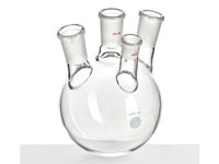 MSE PRO Slanted Four-Mouth Round Bottom Ball Bottle, Middle Grinding Mouth: 24/40, Side Mouth: 24/40, Front Mouth: 19/22, 1000mL