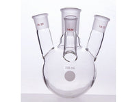 MSE PRO Slanted Four-Mouth Round Bottom Ball Bottle, Middle Grinding Mouth: 24/40, Side Mouth: 19/22, Front Mouth: 14/20, 250mL