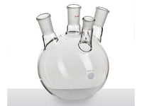 MSE PRO Slanted Four-Mouth Round Bottom Ball Bottle, Middle Grinding Mouth: 24/40, Side Mouth: 24/40, Front Mouth: 19/22, 2000mL