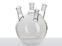 MSE PRO Slanted Four-Mouth Round Bottom Ball Bottle, Middle Grinding Mouth: 24/40, Side Mouth: 24/40, Front Mouth: 19/22, 3000mL