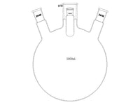 MSE PRO Slanted Four-Mouth Round Bottom Ball Bottle, Middle Grinding Mouth: 40/50, Side Mouth: 24/40, Front Mouth: 19/22, 5000mL
