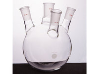 MSE PRO Slanted Four-Mouth Round Bottom Ball Bottle, Middle Grinding Mouth: 29/42, Side Grinding Mouth: 24/40, 2000mL