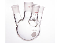 MSE PRO Slanted Four-Mouth Round Bottom Ball Bottle, Middle Grinding Mouth: 19/22, Side Grinding Mouth: 14/20, 100mL