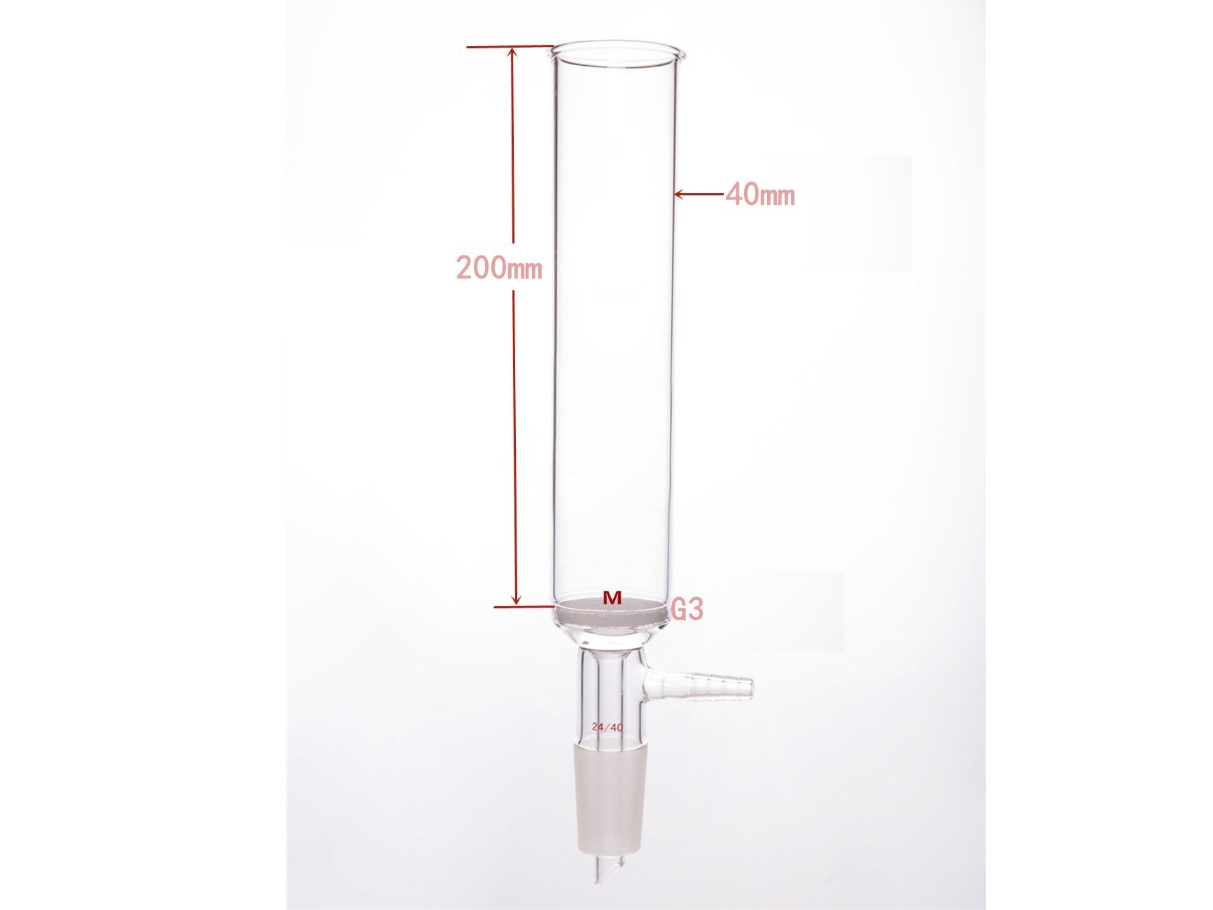 MSE PRO Small-Mouth Vacuum Chromatography Column, Tube Diameter: 40mm, Tube Length: 200mm, M