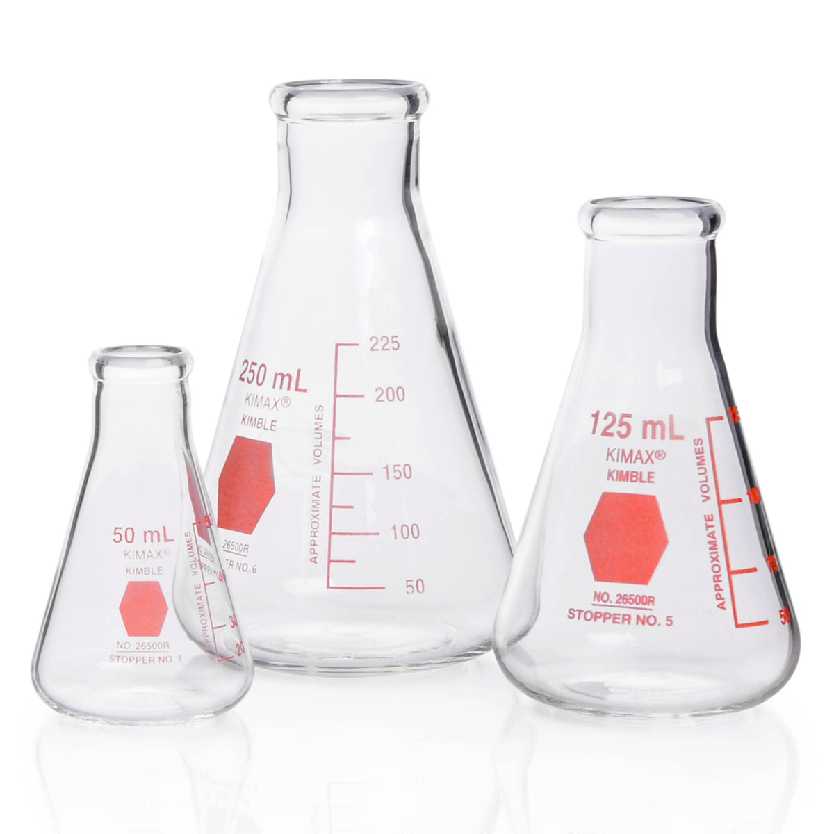 KIMBLE® KIMAX® Coloware Erlenmeyer Flask, Red, 500 mL