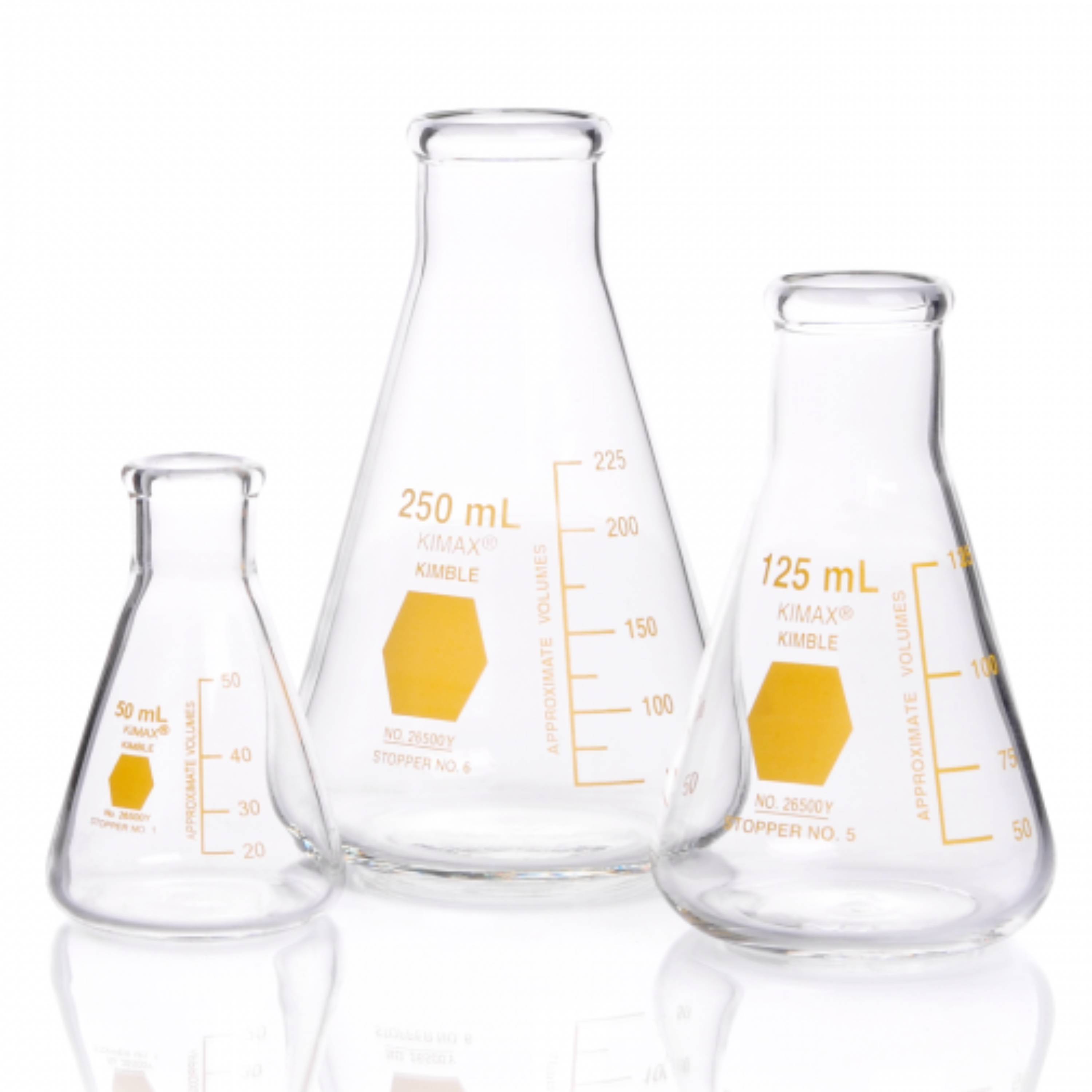 KIMBLE® KIMAX® Coloware Erlenmeyer Flask, Yellow, 125 mL