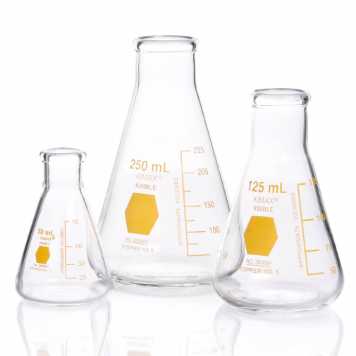 KIMBLE® KIMAX® Coloware Erlenmeyer Flask, Yellow, 50 mL
