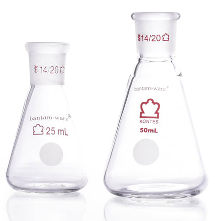KIMBLE® KONTES® Jointed Narrow Mouth Erlenmeyer Flask, 14/20, 10 mL