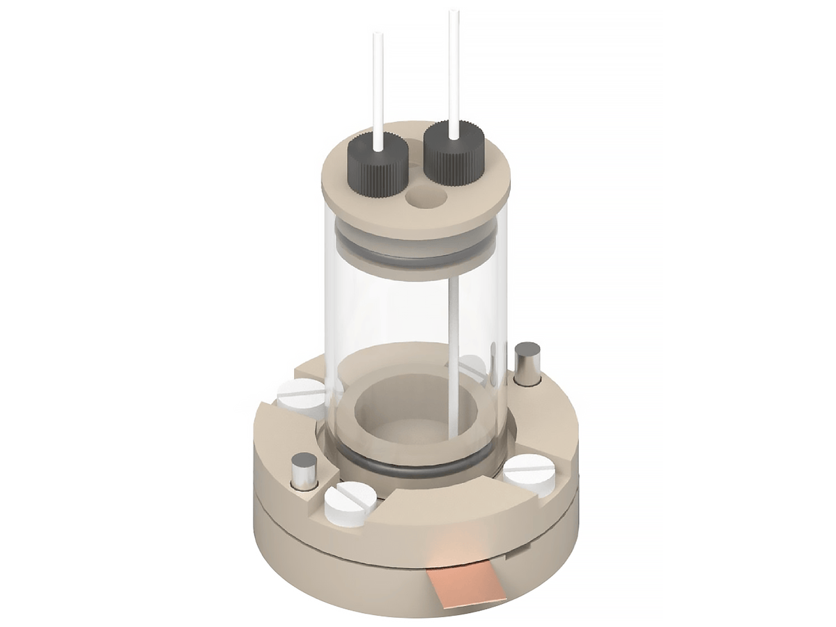 Bottom mount electrochemical cell setup, 7mm x 7mm, Electrochemical Products, Redox.me, MSE Supplies