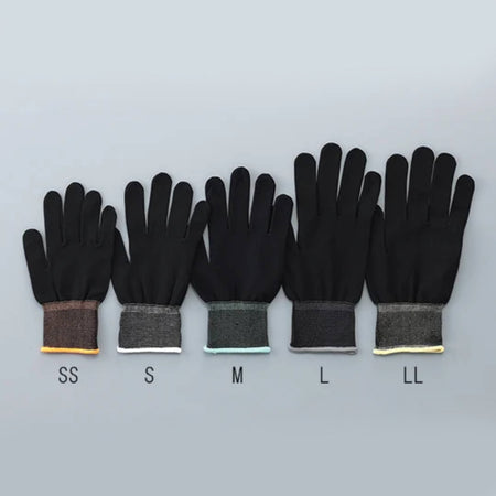 ASPURE Inner Gloves Black Overlock, Polyester LL 10 Pairs/Bag