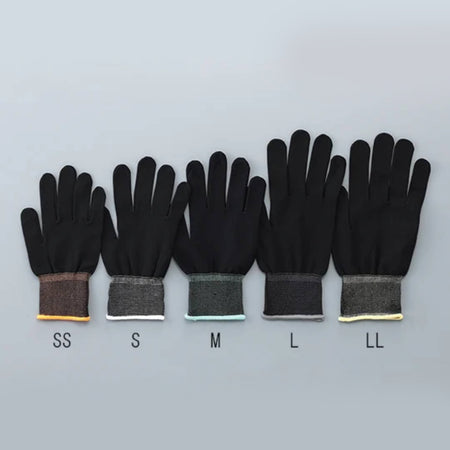 ASPURE Inner Gloves Black Overlock, Polyester L 10 Pairs/Bag