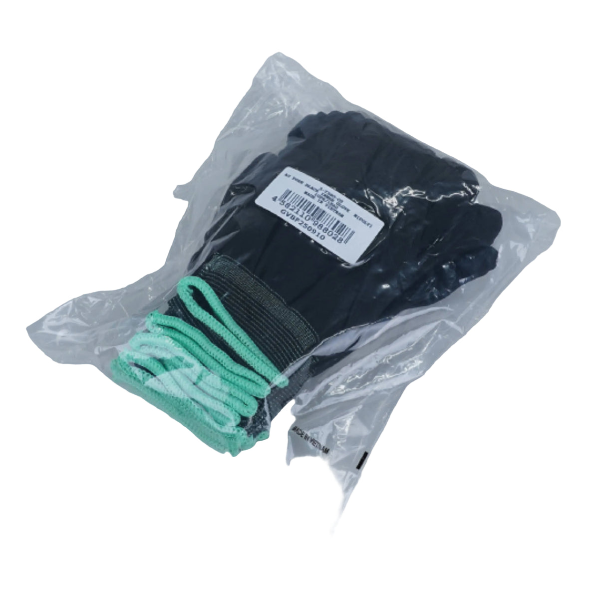 ASPURE Inner Gloves Black Overlock, Polyester M 10 Pairs/Bag