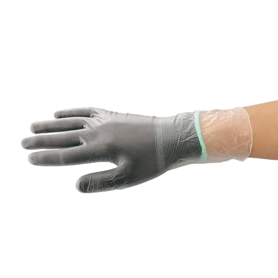ASPURE Inner Gloves Black Overlock, Polyester M 10 Pairs/Bag