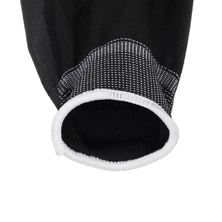 ASPURE Black PU Gloves Overlock, Polyester, Palm Coated S 10 Pairs/Bag