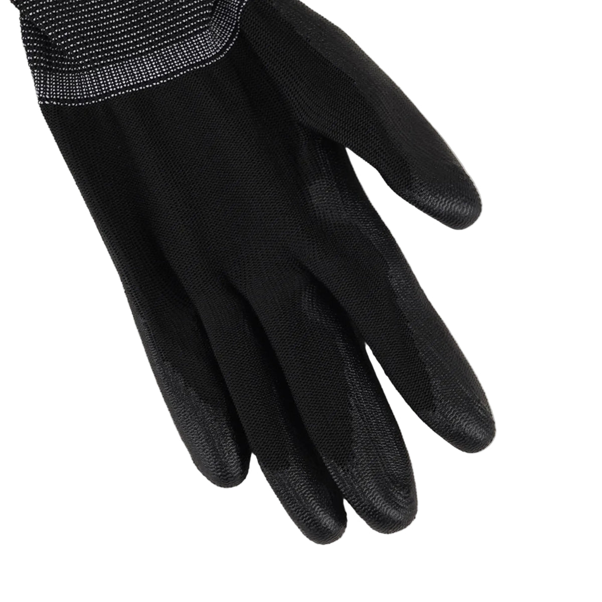 ASPURE Black PU Gloves Overlock, Polyester, Palm Coated S 10 Pairs/Bag