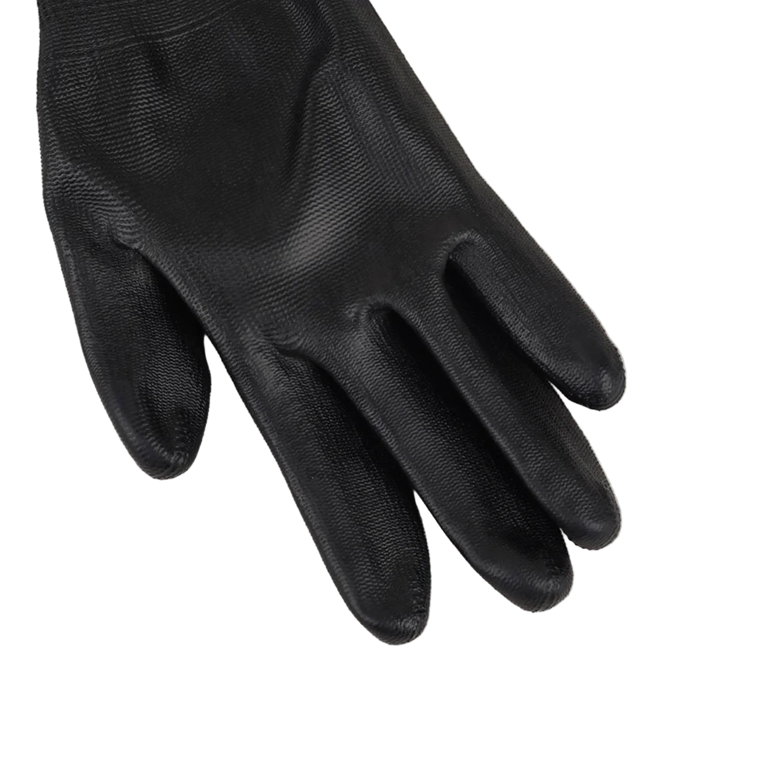 ASPURE Black PU Gloves Overlock, Polyester, Palm Coated S 10 Pairs/Bag