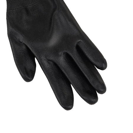ASPURE Black PU Gloves Overlock, Polyester, Palm Coated S 10 Pairs/Bag