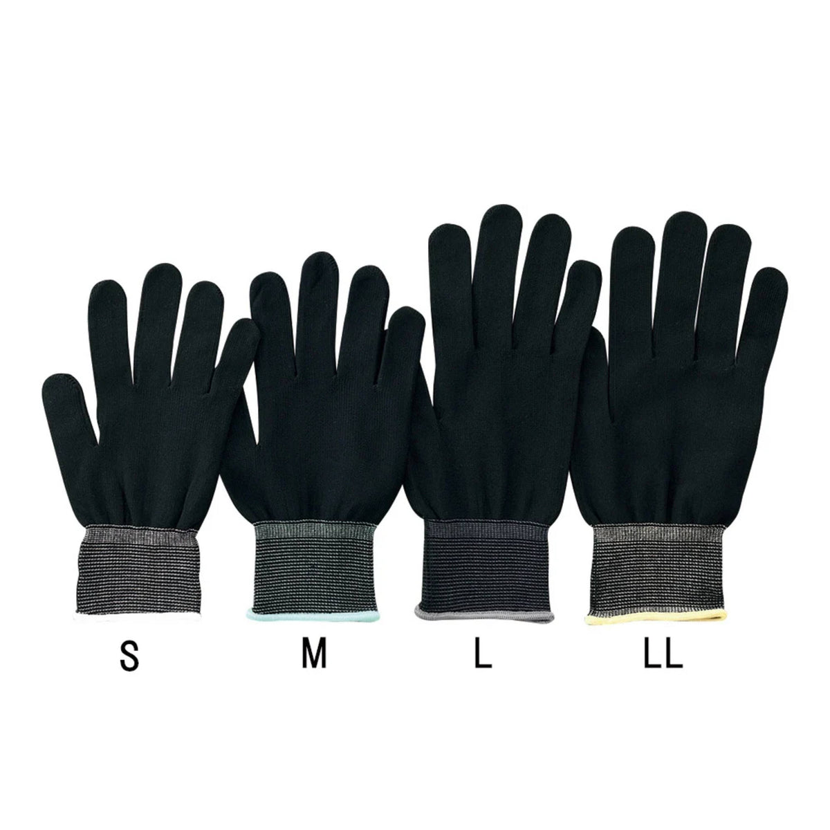 ASPURE Inner Gloves Black Overlock, Nylon LL 10 Pairs/Bag