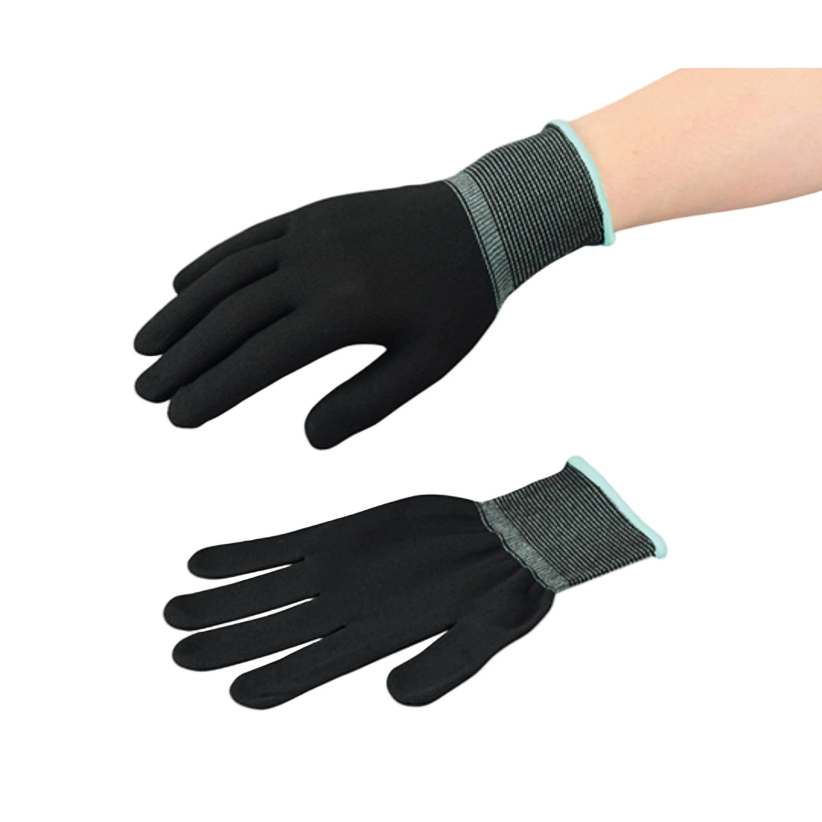 ASPURE Inner Gloves Black Overlock, Nylon L 10 Pairs/Bag