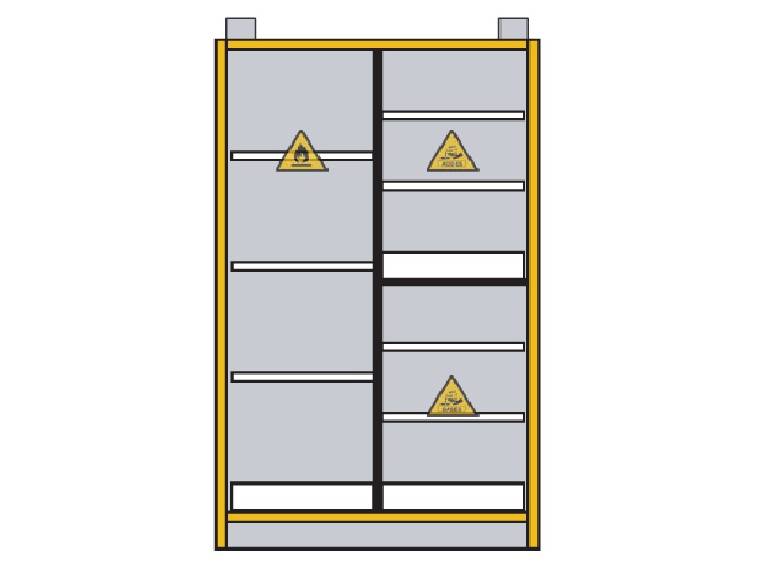 Ecosafe 2- Door Tall Safety Cabinet Type 30 - 3 Compartments - MSE Supplies LLC
