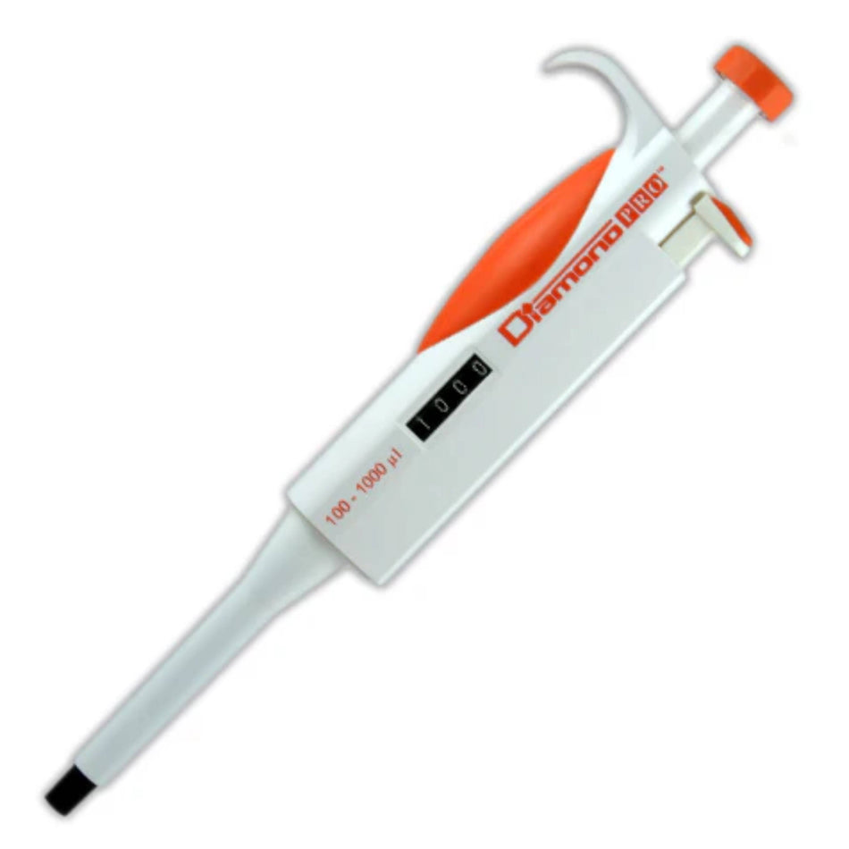 Globe Scientific Diamond PRO Adjustable Pipette100 - 1000ul, Orange