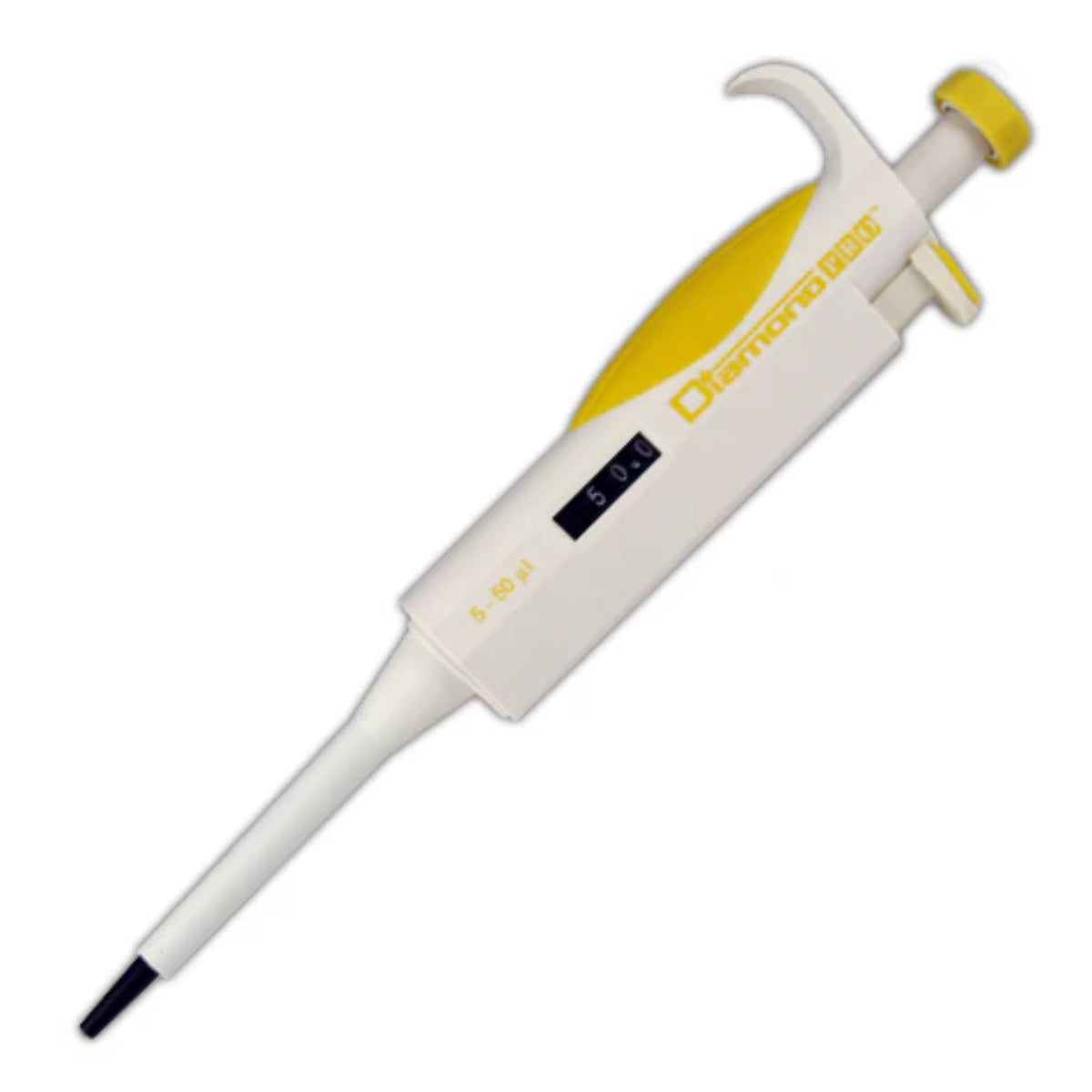 Globe Scientific Diamond PRO Adjustable Pipette5 - 50ul, Yellow