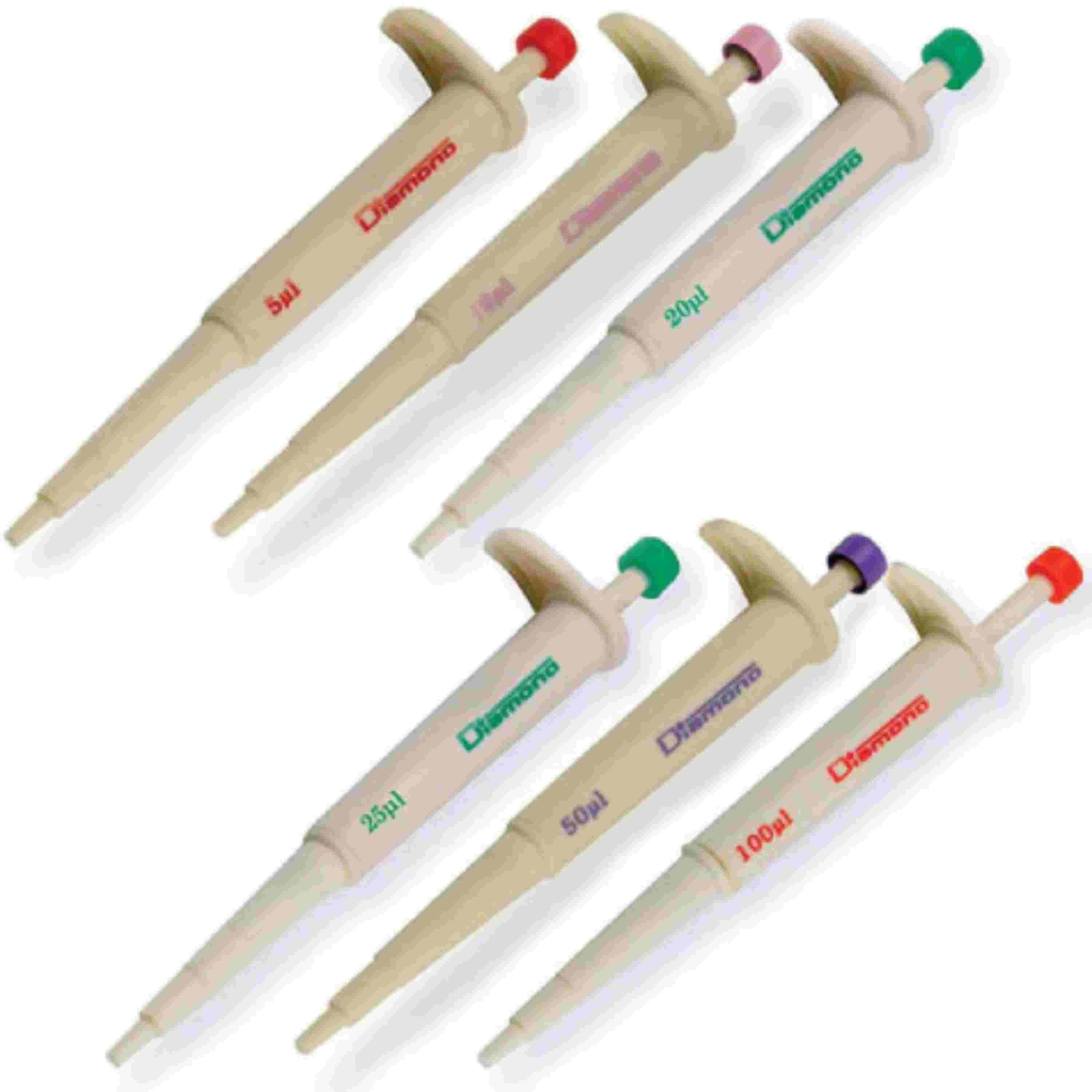Globe Scientific Diamond Jr. Fixed Pipette Packkit: 5, 10, 20, 25, 50 + 100ul