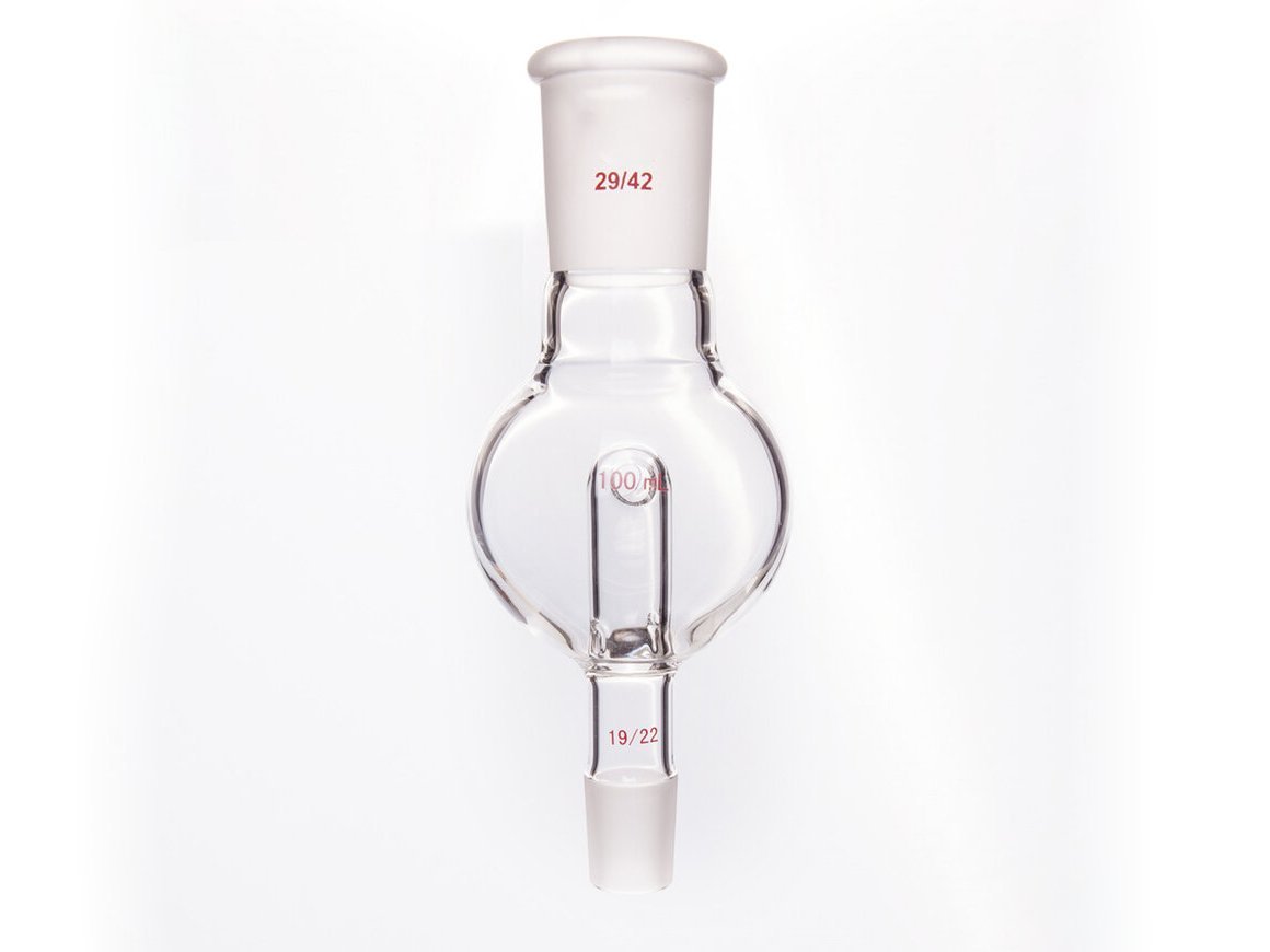 MSE PRO Splash-Proof Balls, with Backflow Hole, Upper Mouth: 29/42, Lower Mouth: 19/22, 100mL - MSE Supplies LLC