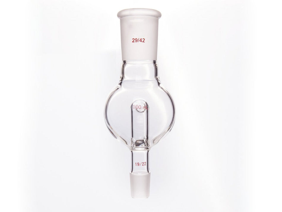 MSE PRO Splash-Proof Balls, with Backflow Hole, Upper Mouth: 29/42, Lower Mouth: 19/22, 100mL - MSE Supplies LLC