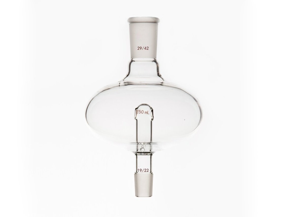 MSE PRO Flat Splash-Proof Balls, with Backflow Hole, Upper Mouth: 29/42, Lower Mouth: 19/22, 250mL - MSE Supplies LLC