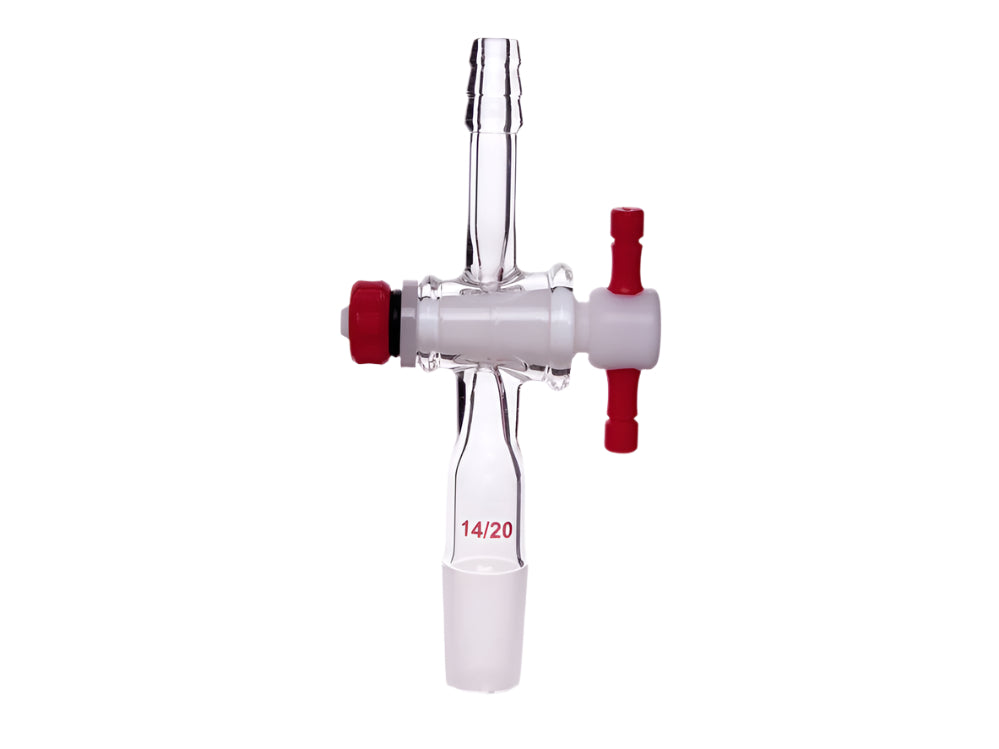 MSE PRO Straight Exhaust Joint, with PTFE Valve, 14/20, 2mm Valve Aperture