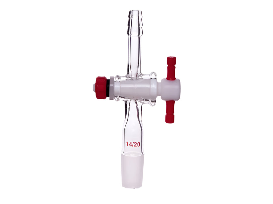 MSE PRO Straight Exhaust Joint, with PTFE Valve, 14/20, 2mm Valve Aperture