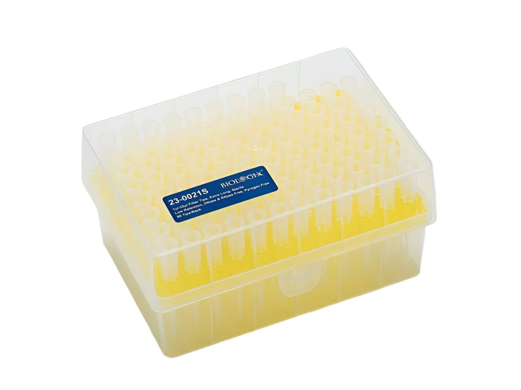 Biologix Filter Pipette Tips-10μl, 20ul, 50ul, 100ul, 200ul, 1000ul Extra-Long, Low Retention, 96/Rack, 4800/Case - MSE Supplies LLC