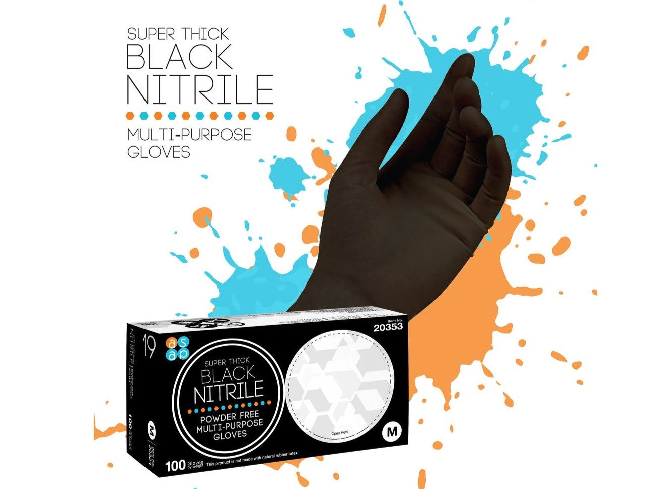 A.S.A.P. Super Thick Black Nitrile Multi-Purpose Gloves, 1000PK, Laboratory Supplies, Pro2 Solution, MSE Supplies
