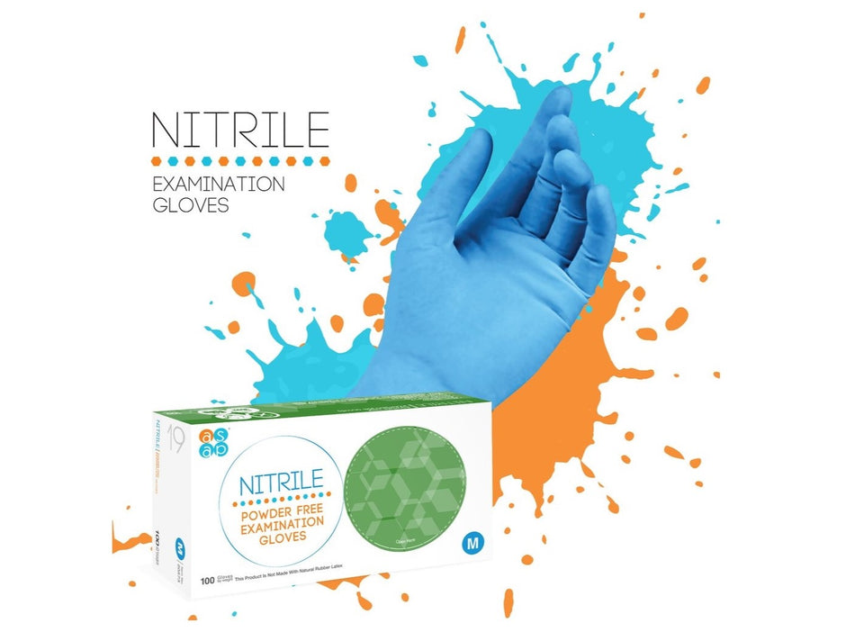 A.S.A.P. Blue Nitrile Exam Gloves, 1000PK, Laboratory Supplies, A.S.A.P., MSE Supplies