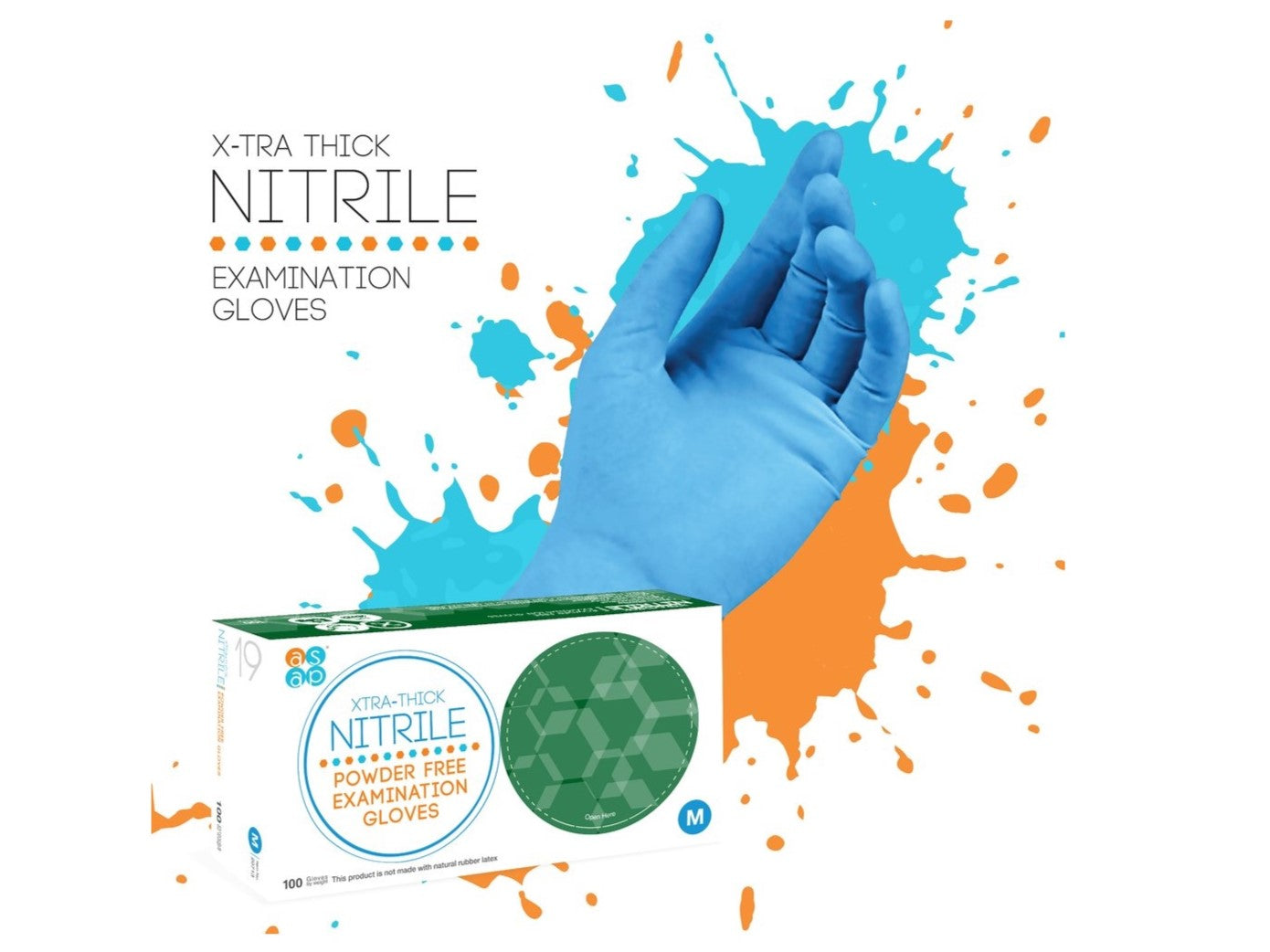 A.S.A.P. X-Tra Thick Blue Nitrile Exam Gloves, 1000PK, Laboratory Supplies, A.S.A.P., MSE Supplies