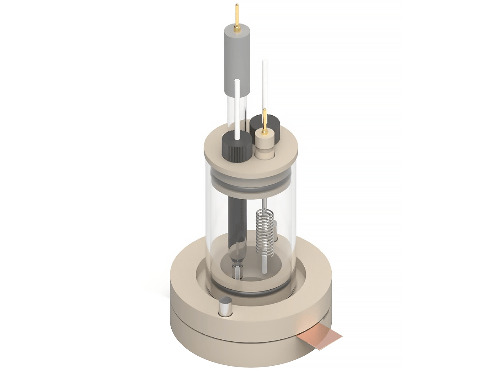 Bottom mount electrochemical cell setup, 15mm x 15mm, Electrochemical Products, Redox.me, MSE Supplies