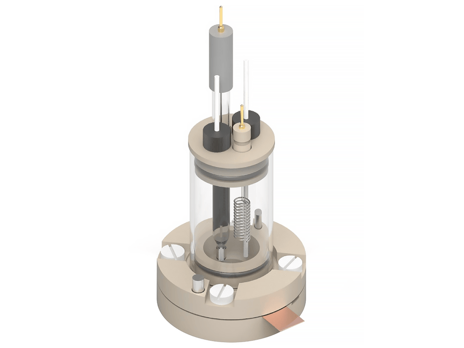 Bottom mount electrochemical cell setup, 15mm x 15mm, Electrochemical Products, Redox.me, MSE Supplies